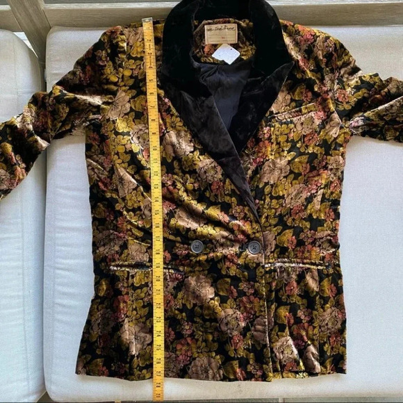 NWT Free People Nicolette Velvet Floral Blazer Oversized Boyfriend Jacket XS - Picture 14 of 17